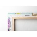 CANVAS PRINT PAINTED PURPLE AND YELLOW FLOWERS - PICTURES FLOWERS - PICTURES