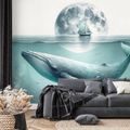 SAMOLEPÍCÍ TAPETA VELRYBA POD MĚSÍČNÍM SVITEM - TAPETY MOŘŠTÍ ŽIVOČICHOVÉ - TAPETY