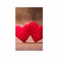 POSTER RED HEARTS ON A WOODEN TEXTURE - LOVE - POSTERS