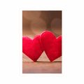 AFFICHE COEURS ROUGES SUR UNE TEXTURE EN BOIS - AMOUR - AFFICHES