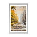 POSTER MIT PASSEPARTOUT HERBSTLICHE BAUMALLEE - NATUR - POSTER