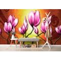 SELF ADHESIVE WALLPAPER VIOLET FLOWERS IN ETHNO STYLE - SELF-ADHESIVE WALLPAPERS - WALLPAPERS