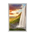 POSTER MAJESTÄTISCHER WASSERFALL IN ISLAND - NATUR - POSTER