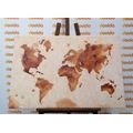 DECORATIVE PINBOARD WORLD MAP IN RETRO STYLE - PICTURES ON CORK - PICTURES