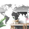 SELF ADHESIVE WALLPAPER WORLD MAP IN BLACK AND WHITE - SELF-ADHESIVE WALLPAPERS - WALLPAPERS