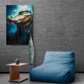 CANVAS PRINT BLUE-GOLD CROCODILE - PICTURES LORDS OF THE ANIMAL KINGDOM - PICTURES