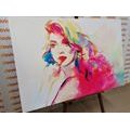 CANVAS PRINT WATERCOLOR FEMALE PORTRAIT - PICTURES OF WOMEN - PICTURES