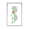 POSTER CON PASSEPARTOUT SILHOUETTE DI DONNA SU SFONDO BIANCO - DONNE - POSTER