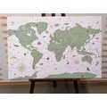 DECORATIVE PINBOARD MAP IN GREEN DESIGN - PICTURES ON CORK - PICTURES