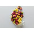 WANDBILD TASSE VOLL VON BLUMEN - BILDER BLUMEN - BILDER