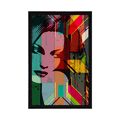 POSTER PORTRAIT OF A WOMAN ON A COLORED BACKGROUND - WOMEN - POSTERS