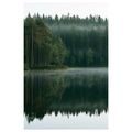 CANVASTAVLA TYST SKOG VID VATTENYTAN - TAVLOR MED SJÖAR - TAVLOR