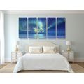 5-PIECE CANVAS PRINT NORTHERN LIGHTS OVER THE OCEAN - PICTURES OF SPACE AND STARS - PICTURES