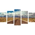 5-PIECE CANVAS PRINT ROAD IN THE DESERT - PICTURES OF NATURE AND LANDSCAPE - PICTURES