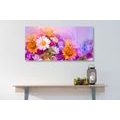 CANVAS PRINT OIL PAINTING OF COLORED FLOWERS - STILL LIFE PICTURES - PICTURES