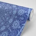 WALLPAPER ORNAMENTAL MANDALA WITH A LACE IN BLUE - WALLPAPERS FENG SHUI - WALLPAPERS