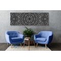 CANVAS PRINT MANDALA OF LOVE IN BLACK AND WHITE - BLACK AND WHITE PICTURES - PICTURES