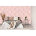 SELF ADHESIVE WALLPAPER PINK BACKGROUND DOTTED WITH WHITE SPOTS - SELF-ADHESIVE WALLPAPERS - WALLPAPERS