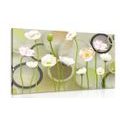 CANVAS PRINT WHITE POPPIES ON AN ABSTRACT BACKGROUND - PICTURES FLOWERS - PICTURES