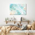 WANDBILD SURFER AUF TÜRKISFARBENEN WELLEN - BILDER MEER UND STRAND - BILDER