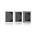 POSTER WITH MOUNT MANDALA IN VINTAGE STYLE IN BLACK AND WHITE - BLACK AND WHITE - POSTERS