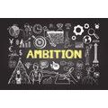 TAPETE MOTIVATIONSTAFEL - AMBITION - TAPETEN MIT ZITATEN UND SPRÜCHEN - TAPETEN