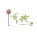 DECORATIVE PINBOARD CLASSIC WORLD MAP WITH A WHITE BACKGROUND - PICTURES ON CORK - PICTURES