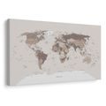 WANDBILD WELTKARTE IN BEIGE - WELTKARTEN ALS BILDER - BILDER