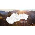 QUADRO IN SUGHERO – MAPPA DELLA SLOVACCHIA CON MONTAGNE PITTORESCHE - QUADRI SU SUGHERO - STAMPE E QUADRI