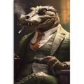 CANVAS PRINT ANIMAL GANGSTER CROCODILE - PICTURES OF ANIMAL GANGSTERS - PICTURES