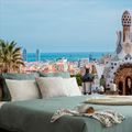 FOTOTAPETE BLICK AUF DEN PARK GÜELL IN BARCELONA - TAPETEN VON STÄDTEN - TAPETEN