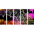 5-PIECE CANVAS PRINT FLORAL ILLUSTRATION - ABSTRACT PICTURES{% if product.category.pathNames[0] != product.category.name %} - PICTURES{% endif %}