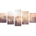 5-PIECE CANVAS PRINT FOG OVER THE FOREST - PICTURES OF NATURE AND LANDSCAPE - PICTURES