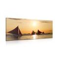 CANVAS PRINT BEAUTIFUL SUNSET AT SEA - PICTURES OF NATURE AND LANDSCAPE - PICTURES