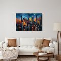 OBRAZ KOUZLO VÁNOČNÍ NOCI - BAREVNÉ DOMY - OBRAZY