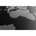 CANVAS PRINT MAP OF THE WORLD IN SHADES OF GREY - PICTURES OF MAPS - PICTURES