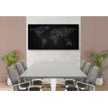 DECORATIVE PINBOARD WORLD MAP WITH NIGHT SKY IN BLACK AND WHITE - PICTURES ON CORK - PICTURES