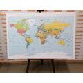 CANVAS PRINT CLASSIC MAP WITH A WHITE BORDER - PICTURES OF MAPS - PICTURES
