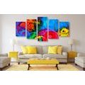 5-PIECE CANVAS PRINT ABSTRACTION FULL OF COLORS - ABSTRACT PICTURES - PICTURES