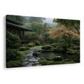 TABLEAU SUR TOILE – JARDIN JAPONAIS DANS LA BRUME - TABLEAUX FORÊT - TABLEAUX