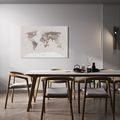 WANDBILD WELTKARTE IN BEIGE - WELTKARTEN ALS BILDER - BILDER