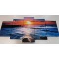 5-PIECE CANVAS PRINT ROMANTIC SUNSET - PICTURES OF NATURE AND LANDSCAPE - PICTURES