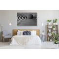 CANVAS PRINT RELAXATION STONE IN BLACK AND WHITE - BLACK AND WHITE PICTURES - PICTURES