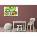 CANVAS PRINT JUNGLE ANIMALS - CHILDRENS PICTURES - PICTURES