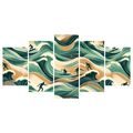 5-DÍLNÝ OBRAZ MOŘSKÉ VLNY A SURFOVÁNÍ - PICTURES OF SEA AND BEACH - PICTURES