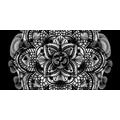 CANVAS PRINT MANDALA OF HEALTH IN BLACK AND WHITE - BLACK AND WHITE PICTURES - PICTURES