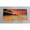 5-PIECE CANVAS PRINT SUNSET IN SRI LANKA - PICTURES OF NATURE AND LANDSCAPE - PICTURES