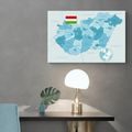OBRAZ ELEGANTNÁ MODRÁ MAPA MAĎARSKA - OBRAZY MAPY - OBRAZY