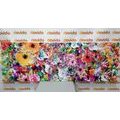 WANDBILD BLUMEN IN BUNTEN FARBEN - ABSTRAKTE BILDER - BILDER