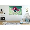 CANVAS PRINT LITTLE GIRL WITH A UNICORN - CHILDRENS PICTURES - PICTURES